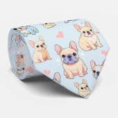 French Bulldog Pastell Pattern Krawatte (Gerollt)
