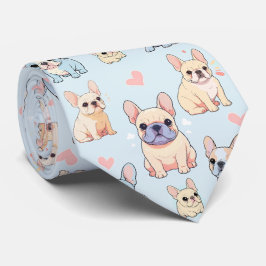French Bulldog Pastell Pattern Krawatte
