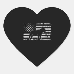 French Bulldog Patriotic Dog Lover Geschenke Herz-Aufkleber