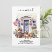 French Bulldog Patriotic Personalisiert Dog Moving Ankündigung (Stehend Vorderseite)