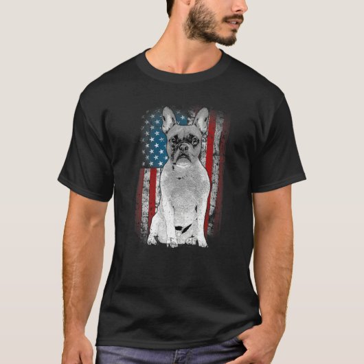 French Bulldog Patriotic USA Flag for Frenchie Own T-Shirt (Vorderseite)