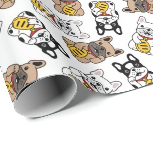 French Bulldog Pattern Geschenkpapier (Rolleneckpunkt)