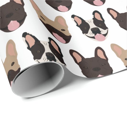 French Bulldog Pattern Geschenkpapier (Rolleneckpunkt)