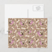 French Bulldog Pattern Postkarte (Vorne/Hinten)