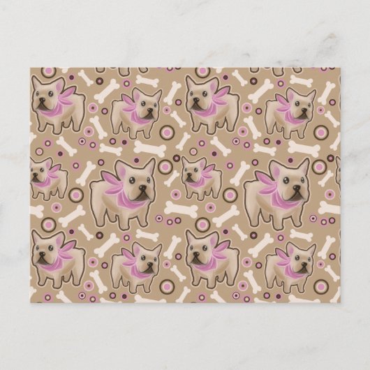 French Bulldog Pattern Postkarte (Vorderseite)