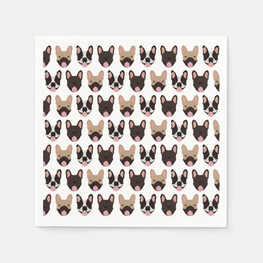 French Bulldog Pattern Serviette (Vorderseite)