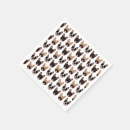 French Bulldog Pattern Serviette (Ecke)