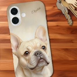 French Bulldog Personalisiert Cream Frenchie iPhone 16 Hülle