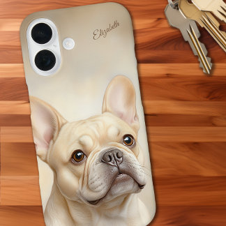 French Bulldog Personalisiert Cream Frenchie iPhone 16 Hülle