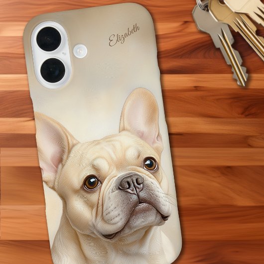 French Bulldog Personalisiert Cream Frenchie Case-Mate iPhone Hülle