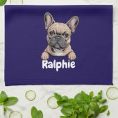 French Bulldog Personalized Dog Name Pet Owner Geschirrtuch (Gefaltet)