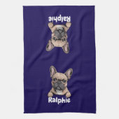 French Bulldog Personalized Dog Name Pet Owner Geschirrtuch (Vertikal)