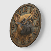 French Bulldog pet lover gift, dog breed Große Wanduhr (Winkel)