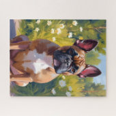 French Bulldog Pet Painting Dog Art Puzzle (Horizontal)