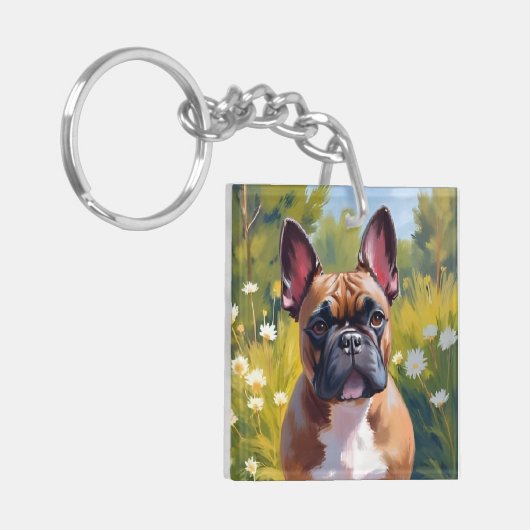 French Bulldog | Pet Painting Dog Art Schlüsselanhänger (Vorderseite links)
