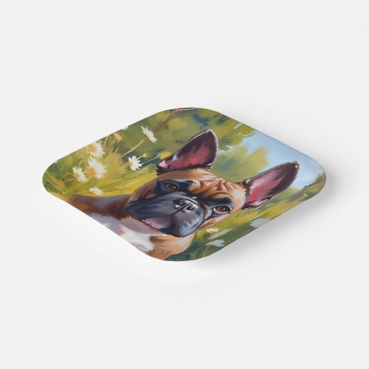 French Bulldog | Pet Painting Dog Pappteller (Gewinkelt)