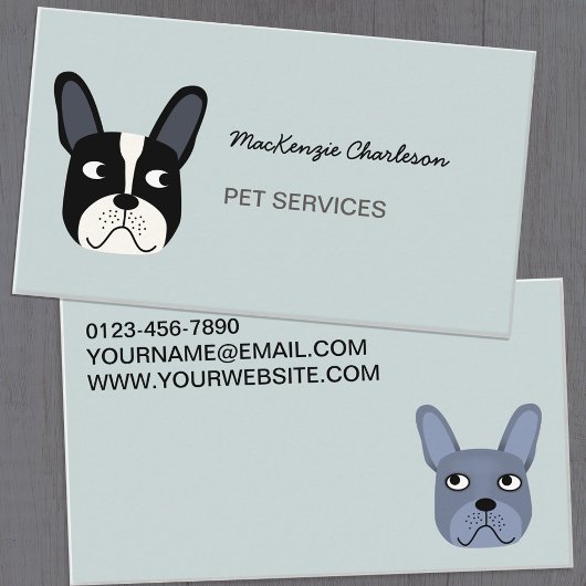 French Bulldog Pet Services Business Card Visitenkarte