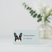 French Bulldog Pet Services Business Card Visitenkarte (Stehend Vorderseite)