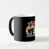 French Bulldog Pew Pew Madafakas Crazy Pew Verwandlungstasse (Vorderseite Links)