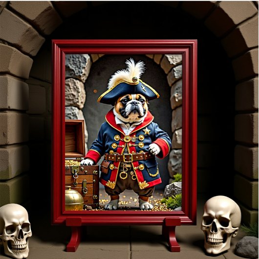 French Bulldog Pirate Regal Explorer Poster