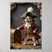 French Bulldog Pirate Treasure Guardian Poster (Vorne)