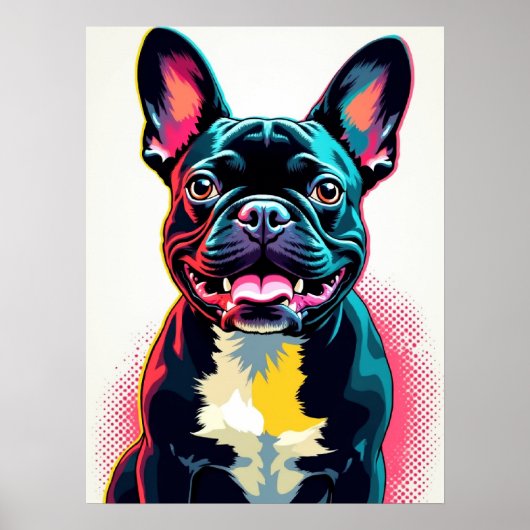 French Bulldog Pop Art - Bold Retro Comic Style Poster (Vorne)