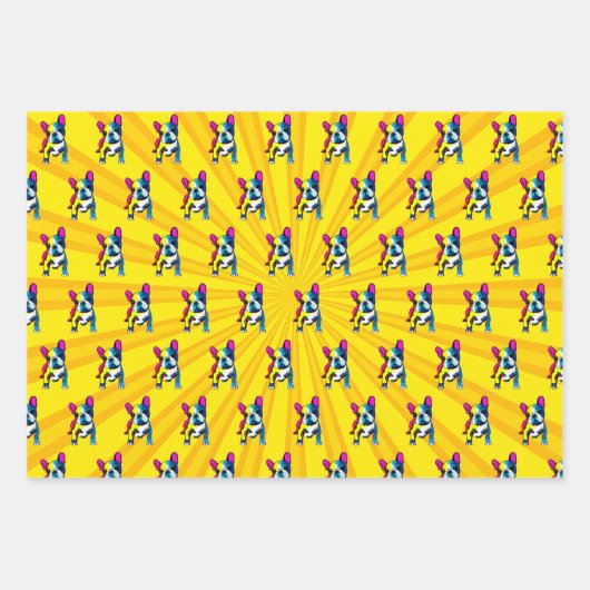 French Bulldog Pop Art Geschenkpapier Set (Vorderseite 2)