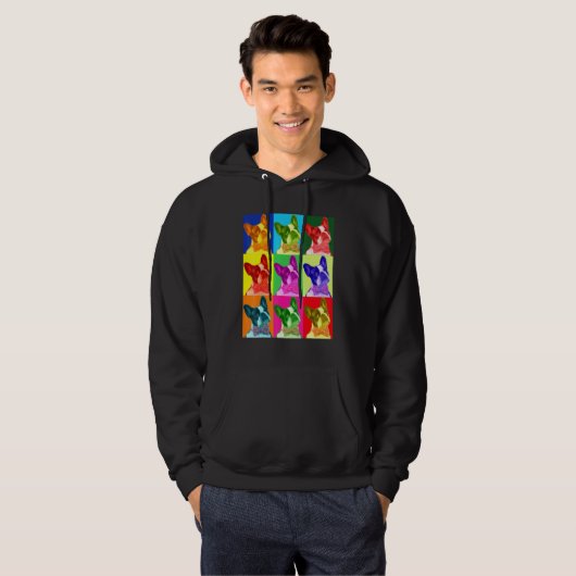 French Bulldog Pop Art Portrait Hunde Hoodie (Vorne ganz)