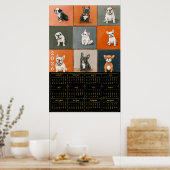 French Bulldog Portrait Grid with 2026 Calendar Poster (Küche)
