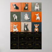 French Bulldog Portrait Grid with 2026 Calendar Poster (Vorne)