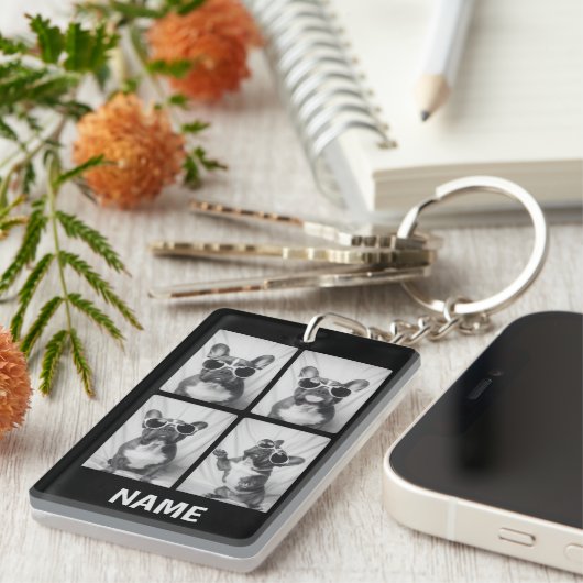 French Bulldog Portrait Personalisiert Schlüsselanhänger (Vorderseite rechts)