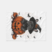 French Bulldog Pumpkin Halloween Erntedank Men Fleecedecke (Vorderseite (Horizontal))