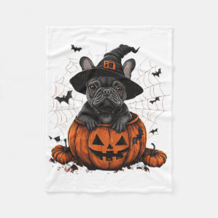 French Bulldog Pumpkin Halloween Erntedank Men Fleecedecke