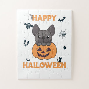French Bulldog Pumpkin Sweet Hogs Happy Halloween Puzzle