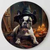 French Bulldog Pumpkins Halloween Beängstigend Button (Vorderseite)