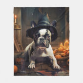 French Bulldog Pumpkins Halloween Beängstigend Fleecedecke (Vorderseite)