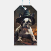French Bulldog Pumpkins Halloween Beängstigend Geschenkanhänger (Rückseite)