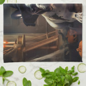 French Bulldog Pumpkins Halloween Beängstigend Geschirrtuch (Gefaltet)