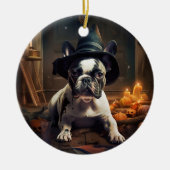 French Bulldog Pumpkins Halloween Beängstigend Keramik Ornament (Vorne)