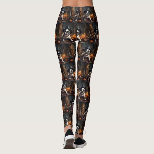 French Bulldog Pumpkins Halloween Beängstigend Leggings (Rückseite)