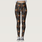 French Bulldog Pumpkins Halloween Beängstigend Leggings (Vorderseite)