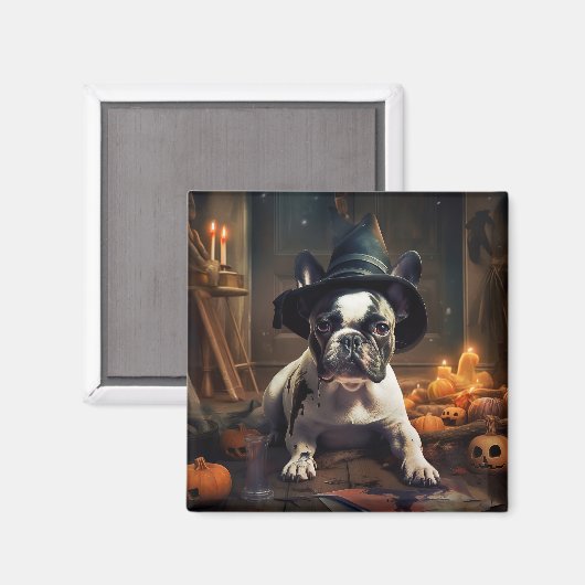 French Bulldog Pumpkins Halloween Beängstigend Magnet (Vorderseite/Rückseite)