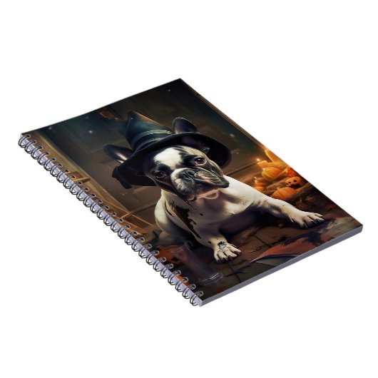 French Bulldog Pumpkins Halloween Beängstigend Notizblock (Rechte Seite)