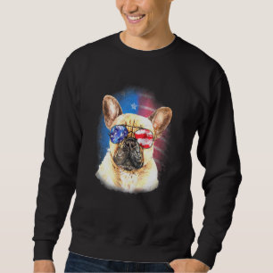 French Bulldog Puppy American Independence Day Fla Sweatshirt