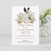 French Bulldog Puppy Baby Dusche Einladung (Stehend Vorderseite)