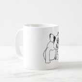 French Bulldog Puppy Black and White Zeichnend Tas Kaffeetasse (Vorderseite Links)