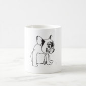 French Bulldog Puppy Black and White Zeichnend Tas Kaffeetasse (Mittel)