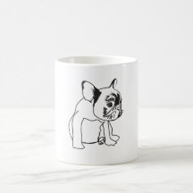 French Bulldog Puppy Black and White Zeichnend Tas
