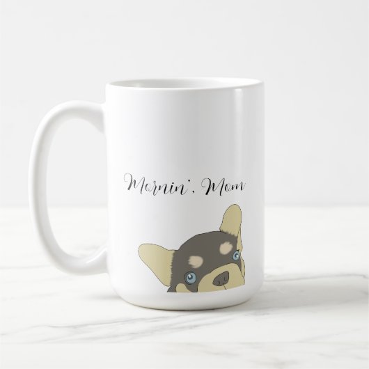 French Bulldog Puppy Cartoon Kaffeetasse (Links)