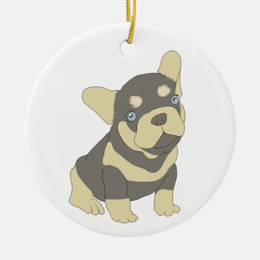 French Bulldog Puppy Cartoon Ornament (Vorne)
